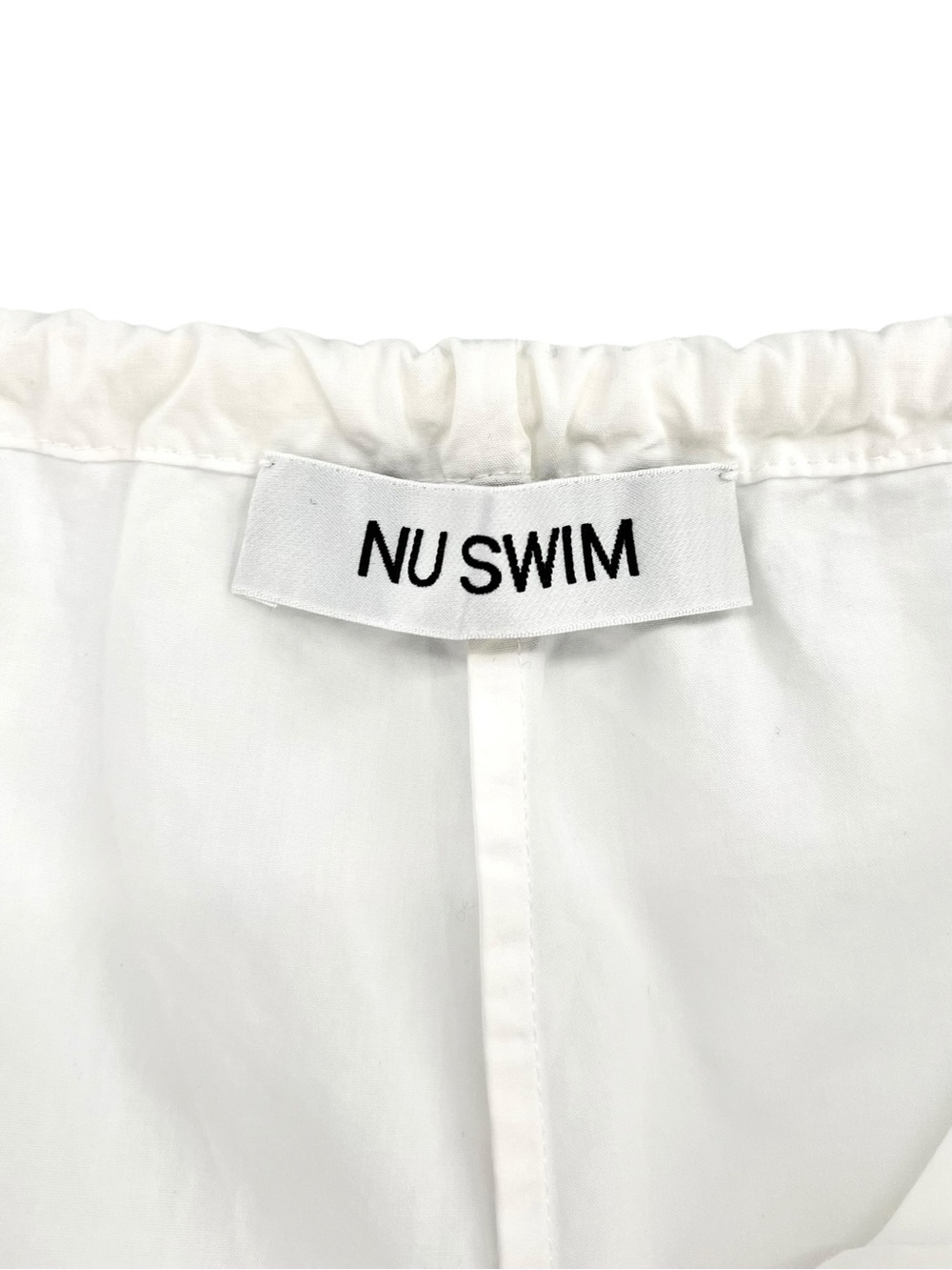 NU SWIM Rego Pants - White Organic Cotton Loose Fit Versatile Straight Leg Pants - Picture 8 of 14